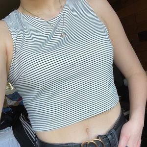 Black and white stripped cropped top